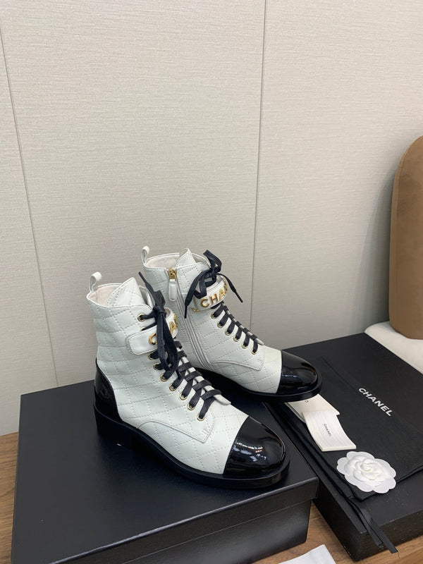 CC Short Boots White Cowhide