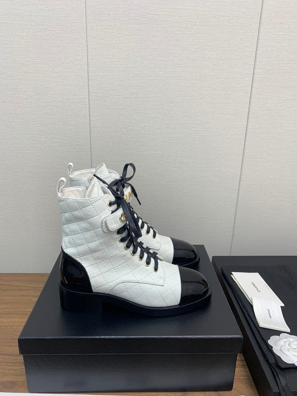 CC Short Boots White Cowhide