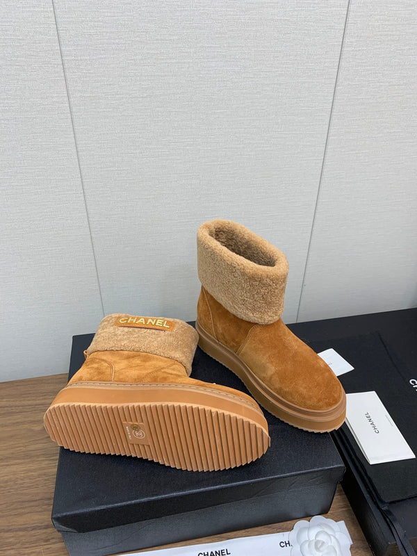 CC Ankle Boots Brown Yellow Suede