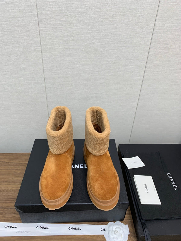 CC Ankle Boots Brown Yellow Suede