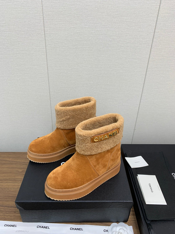 CC Ankle Boots Brown Yellow Suede