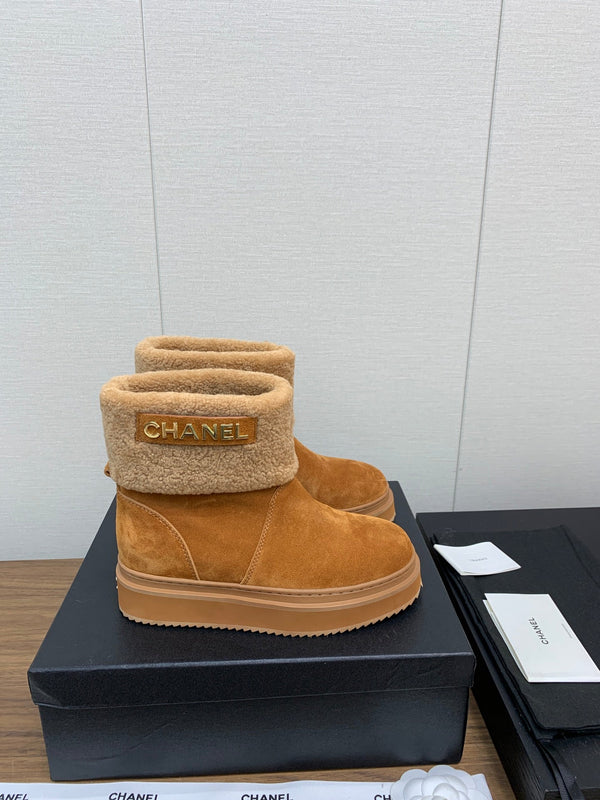 CC Ankle Boots Brown Yellow Suede