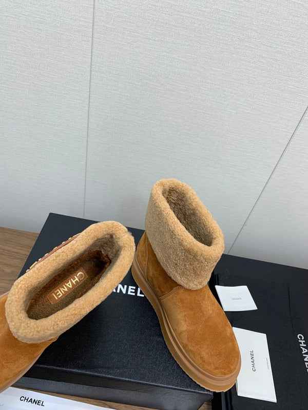 CC Ankle Boots Brown Yellow Suede