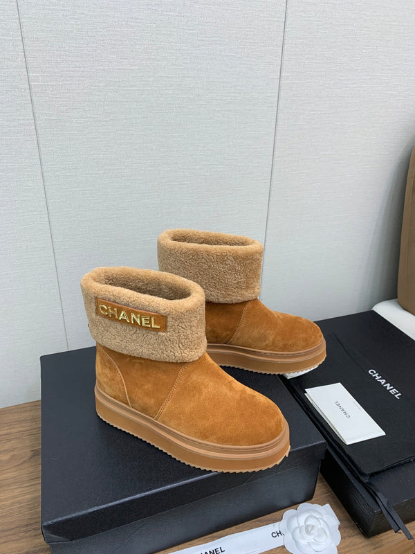 CC Ankle Boots Brown Yellow Suede