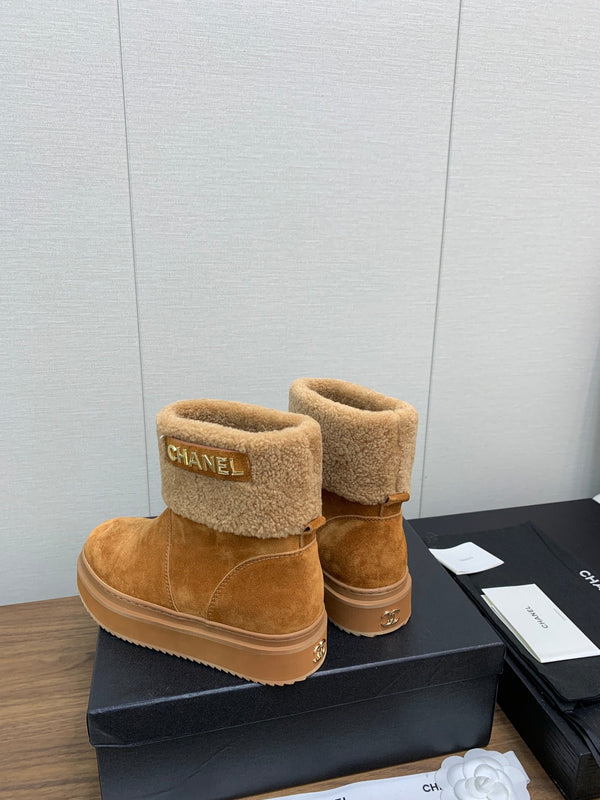 CC Ankle Boots Brown Yellow Suede