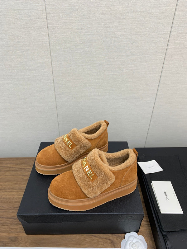 CC Ankle Boots Brown Yellow Suede Wool