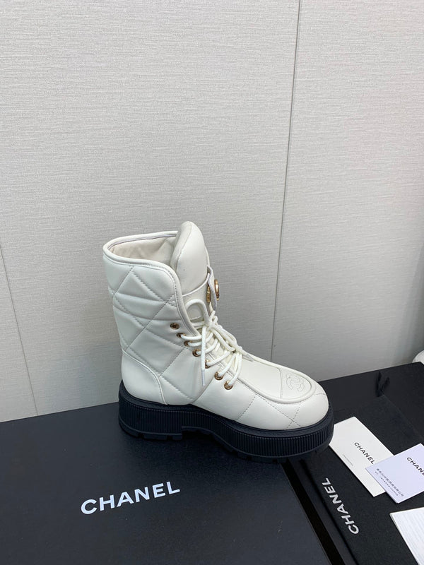 CC Short Boots 30mm White Cowhide