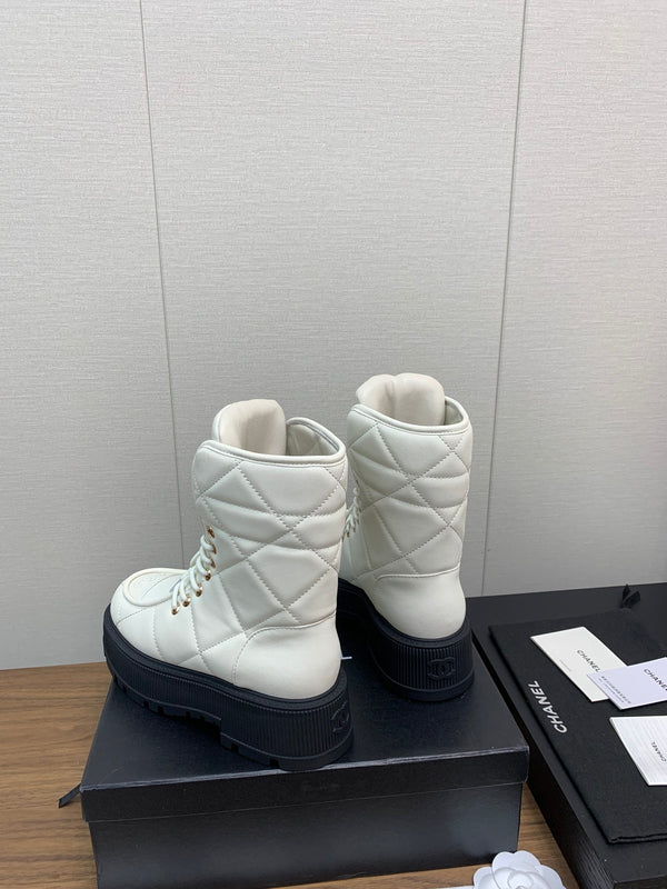 CC Short Boots 30mm White Cowhide