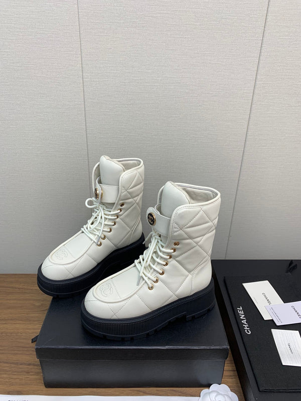 CC Short Boots 30mm White Cowhide