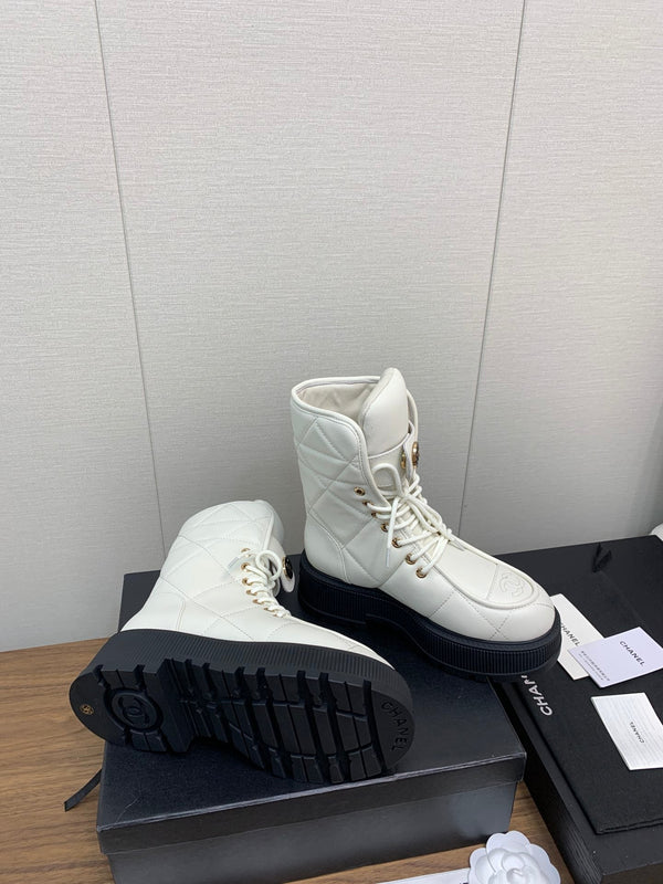 CC Short Boots 30mm White Cowhide