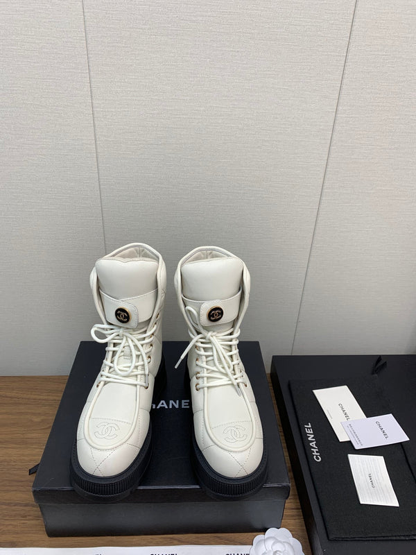 CC Short Boots 30mm White Cowhide