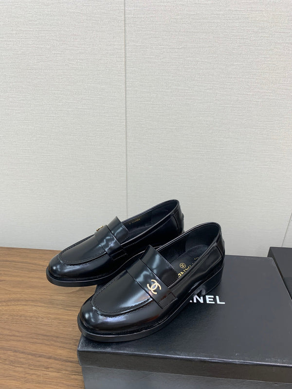 CC Loafers 25mm Glossy Black Lambskin