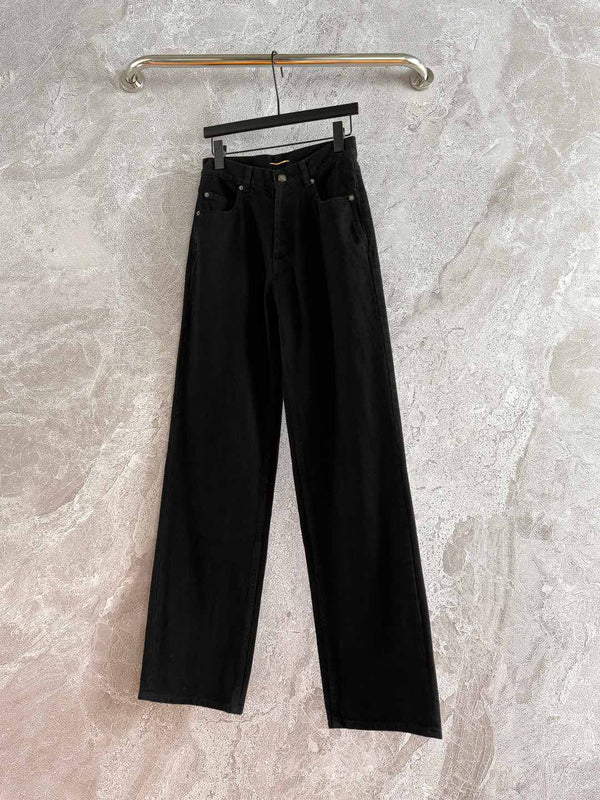 YSL Black Straight Jeans cotton