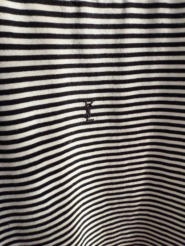YSL Striped Vest Black mix White Cotton Polyester