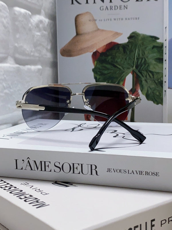 OCCHIALI DA SOLE PILOT 582590 IN METALLO ARGENTO LENTI FUMO GRIGIO