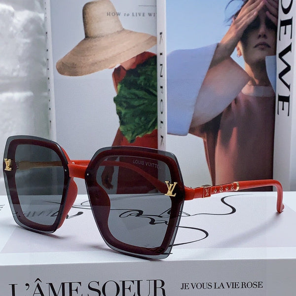 OCCHIALI DA SOLE QUADRATI 581355 IN ACETATO ROSSO LENTI GRIGIE