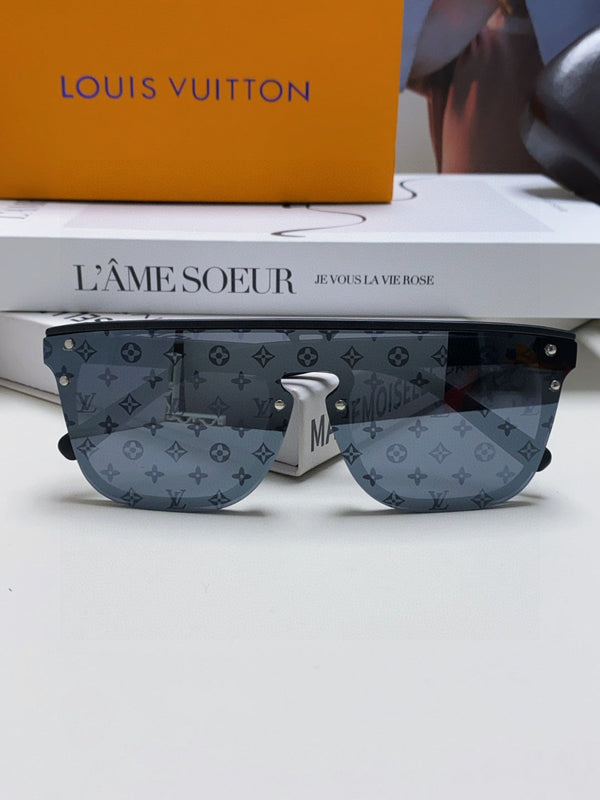 OCCHIALI DA SOLE WAIMEA 581362 IN ACETATO NERO CON MONOGRAMMA SULLE LENTI