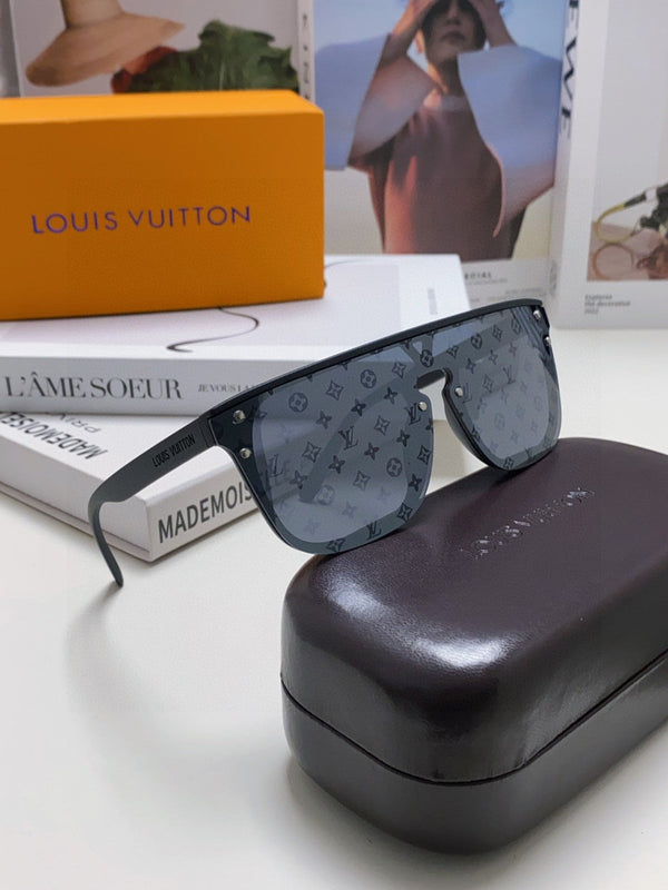 OCCHIALI DA SOLE WAIMEA 581362 IN ACETATO NERO CON MONOGRAMMA SULLE LENTI