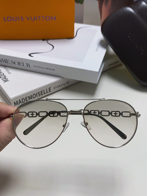 OCCHIALI DA SOLE CHAIN PILOT 581379 IN METALLO ARGENTO LENTI FUMO GRIGIO CHIARO