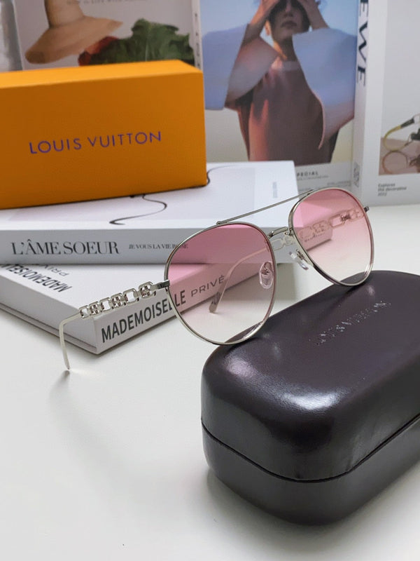 OCCHIALI DA SOLE CHAIN PILOT 581380 IN METALLO ARGENTO LENTI ROSA FUMO