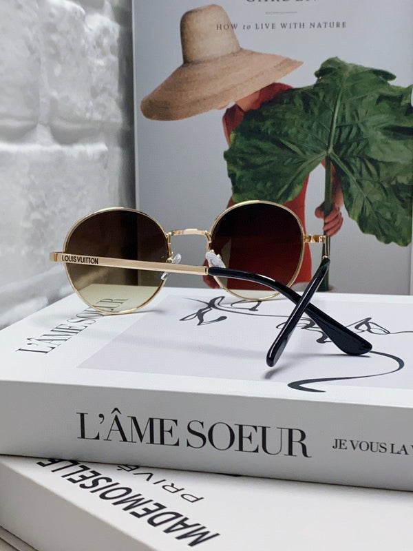 OCCHIALI DA SOLE ROUND SIGNATURE 581382 IN METALLO ORO LENTI MARRONE FUMO