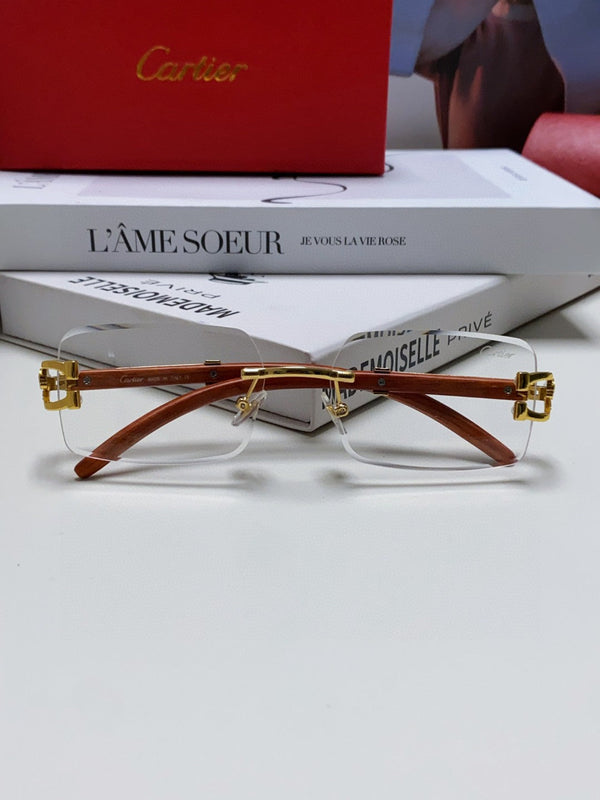 PANTHÈRE RECTANGULAR FRAME SUNGLASSES 555891 IN METAL AND WOODEN