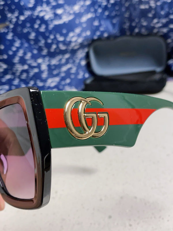 SQUARE FRAME SUNGLASSES 573303 IN ACETATE EMBOSSED LOGO