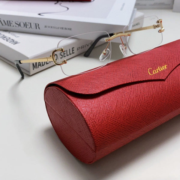 C DE RECTANGULAR RIMLESS FRAME SUNGLASSES 575769 IN METAL