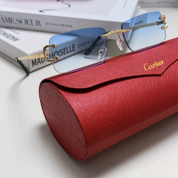 C DE RECTANGULAR RIMLESS FRAME SUNGLASSES 575769 IN METAL