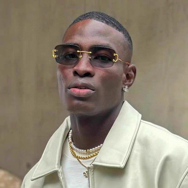 C DE RECTANGULAR RIMLESS FRAME SUNGLASSES 575769 IN METAL