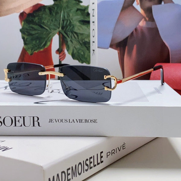 C DE RECTANGULAR RIMLESS FRAME SUNGLASSES 575769 IN METAL