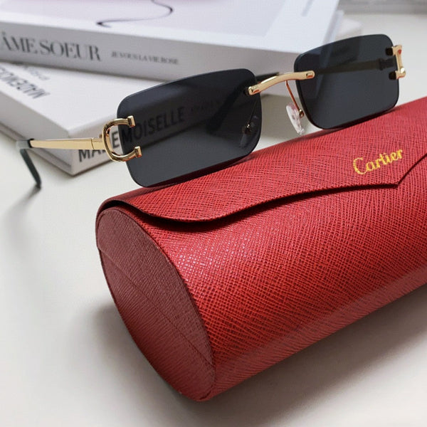 C DE RECTANGULAR RIMLESS FRAME SUNGLASSES 575769 IN METAL