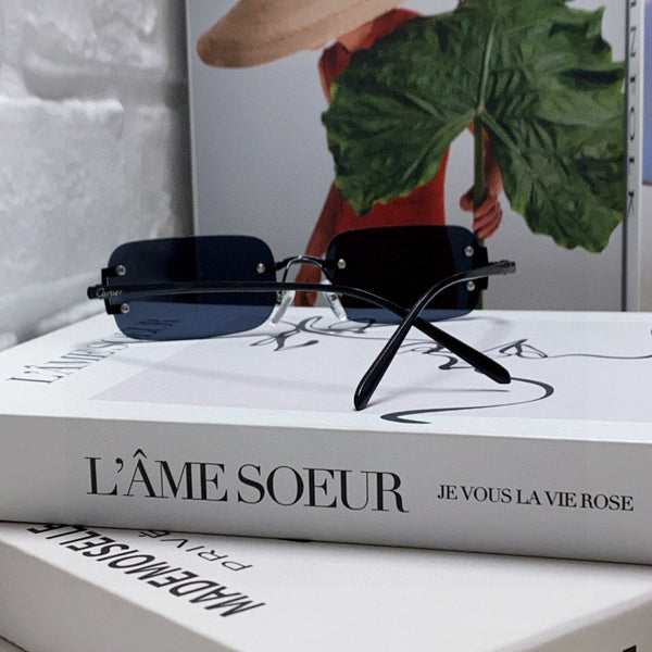 SIGNATURE C DE RECTANGULAR FRAME SUNGLASSES 575776 IN METAL