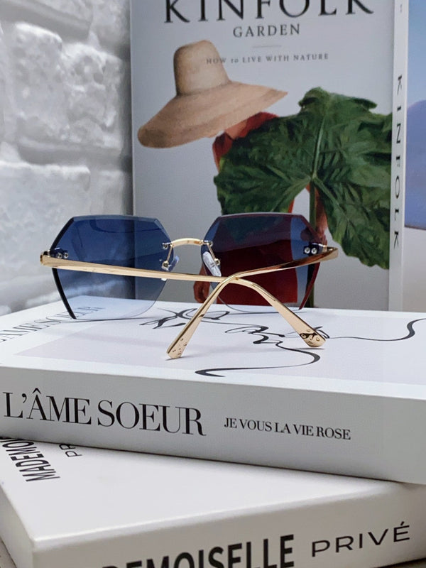 PANTHÈRE RIMLESS GEOMETRIC FRAME SUNGLASSES 539743 IN METAL