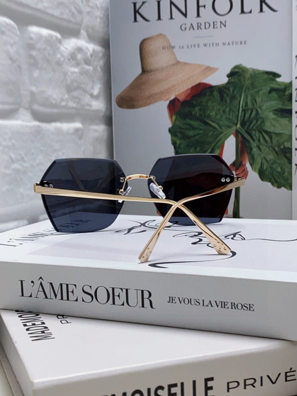 PANTHÈRE RIMLESS GEOMETRIC FRAME SUNGLASSES 539743 IN METAL