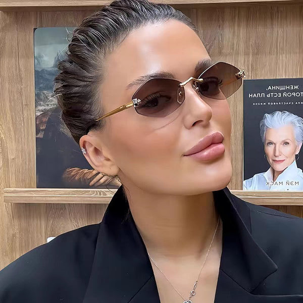 PANTHÈRE RIMLESS RHOMBUS FRAME SUNGLASSES CT0443S IN METAL