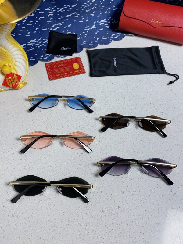 PANTHÈRE RIMLESS RHOMBUS FRAME SUNGLASSES CT0443S IN METAL