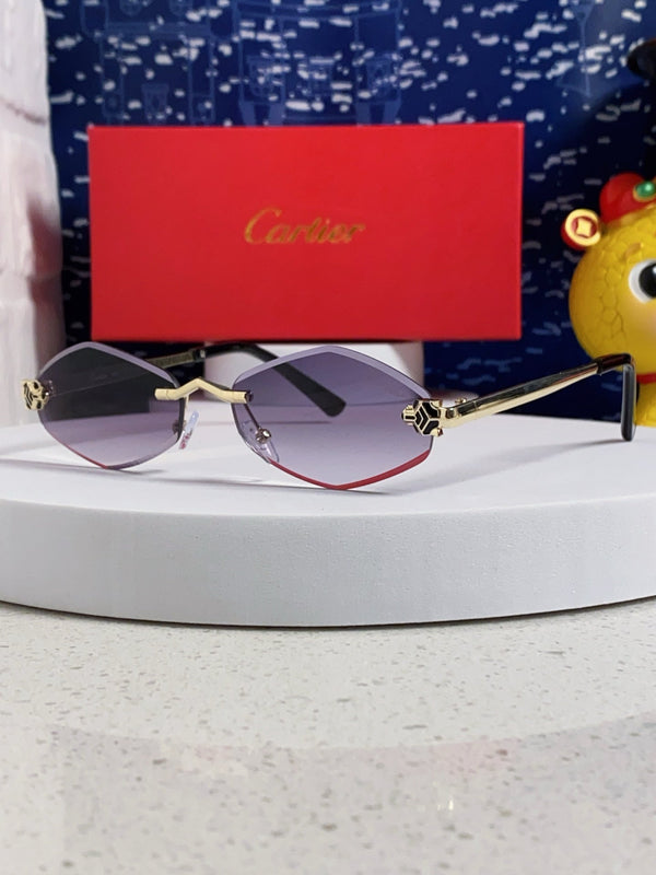 PANTHÈRE RIMLESS RHOMBUS FRAME SUNGLASSES CT0443S IN METAL