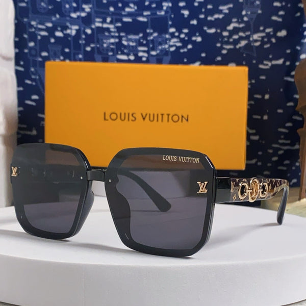 SQUARE SUNGLASSES 573321 IN BROWN ACETATE BLACK LENS MONOGRAM LOGO