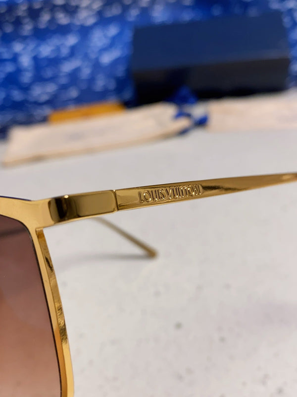 OCCHIALI DA SOLE GOLDEN MASK 582733 IN METALLO ORO LENTI MARRONE FUMO