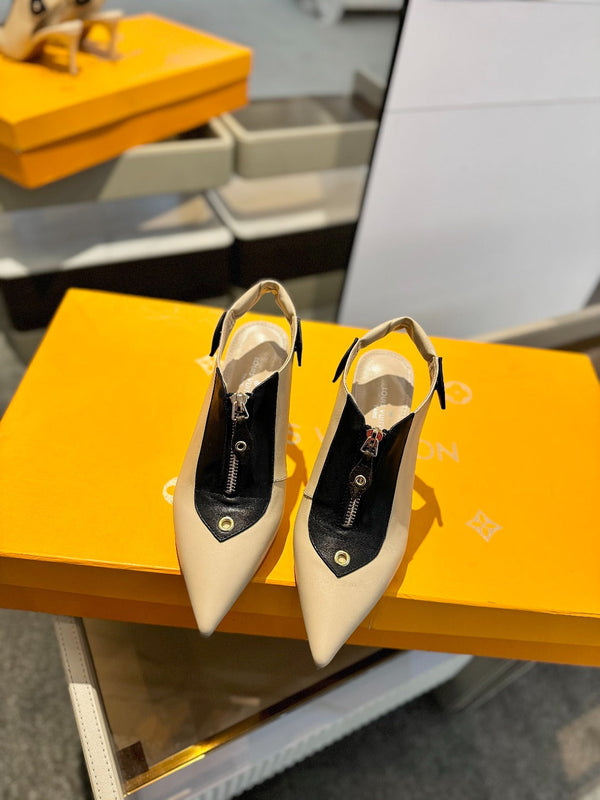 SLINGBACK ALLURE HIGH 8 CM IN PELLE DI VITELLO MARRONE SABBIA