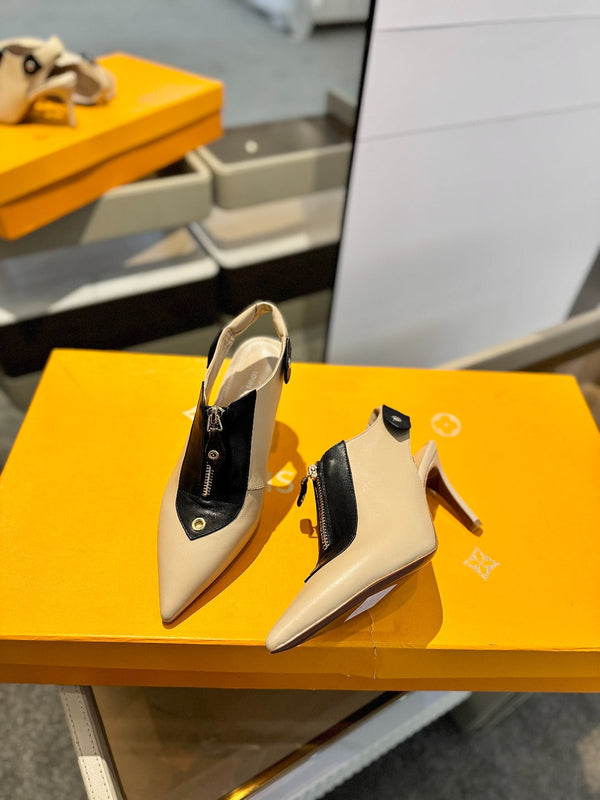 SLINGBACK ALLURE HIGH 8 CM IN PELLE DI VITELLO MARRONE SABBIA