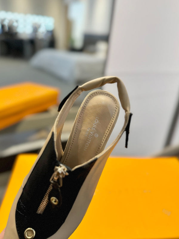 SLINGBACK ALLURE HIGH 8 CM IN PELLE DI VITELLO MARRONE SABBIA