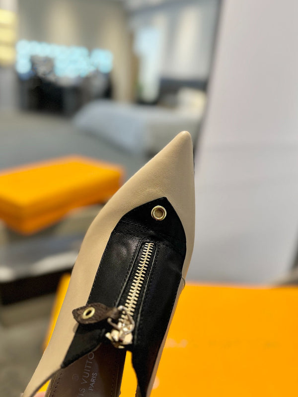 SLINGBACK ALLURE HIGH 8 CM IN PELLE DI VITELLO MARRONE SABBIA