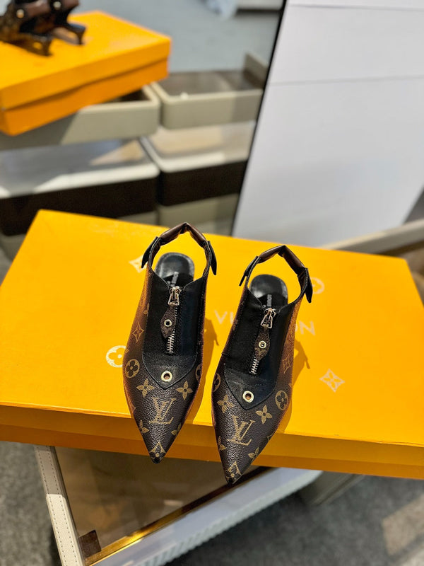 SANDALI ALLURE HIGH 4,5 CM IN PELLE DI VITELLO MONOGRAM MARRONE CIOCCOLATO