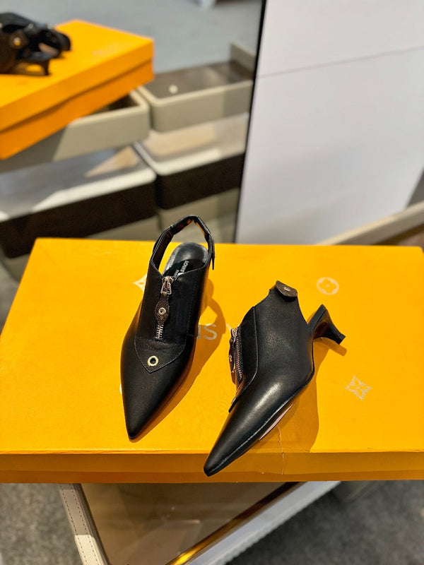 SANDALI ALLURE HIGH 4,5 CM IN PELLE DI VITELLO CON MONOGRAMMA NERO