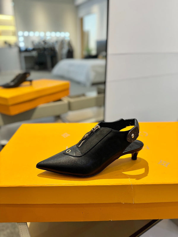 SANDALI ALLURE HIGH 4,5 CM IN PELLE DI VITELLO CON MONOGRAMMA NERO