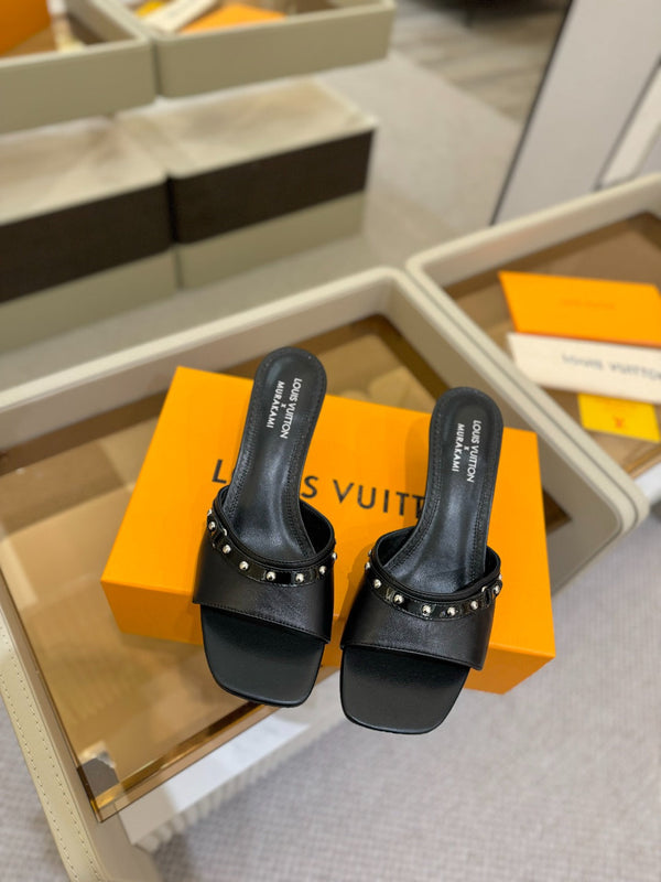LV x TM 6AM Mule 4cm Black Sheepskin 241215