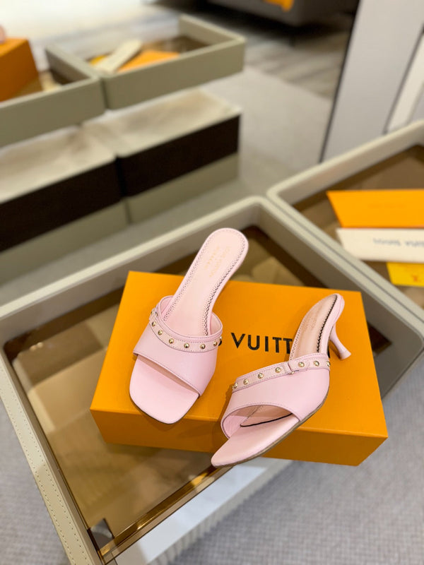 LV x TM 6AM Mule 4cm Pink Sheepskin 241216