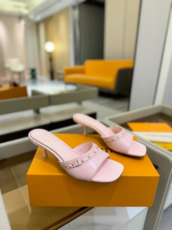 LV x TM 6AM Mule 4cm Pink Sheepskin 241216